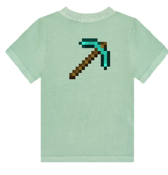 KU115 Kaos Anak "mcraft axe" hijau sage