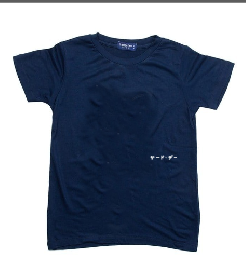 KU078 Kaos Boy Girl ver intert katakana rib navy