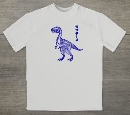 KU063 Kaos Anak Boy Girl neon raptor putih
