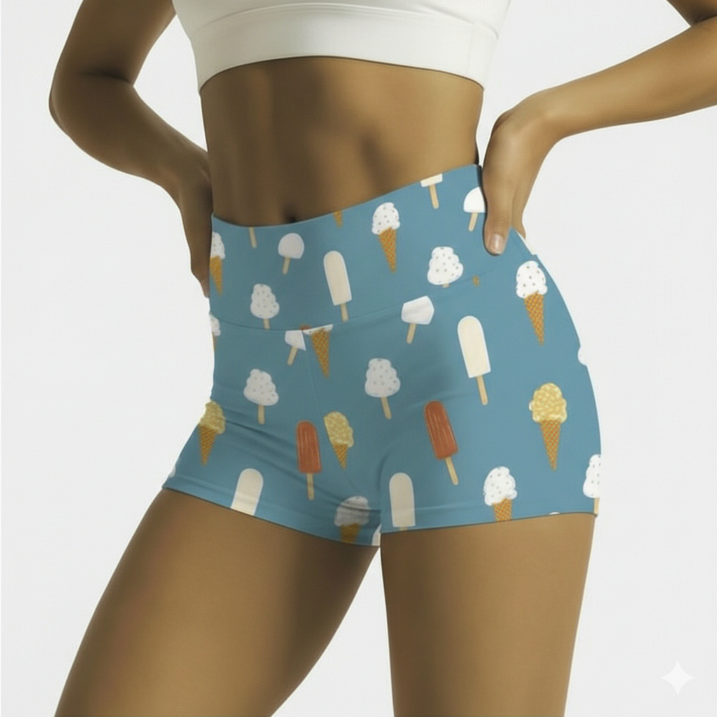 TDACTIVE Legging Gym Olahraga Motif 3inch Blue Ice Cream LB146