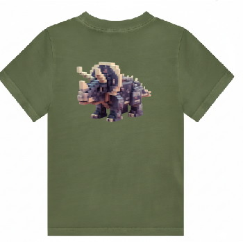 KU181 kaos anak MC triceratops hijau army