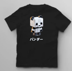 KU159 Kaos Anak "mc panda" instacool hitam