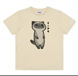 KU126 Kaos Anak Instacool "stunned cat" krem