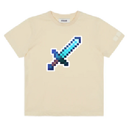 KU103 Kaos Anak "mcraft sword" cream