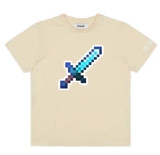 KU103 Kaos Anak "mcraft sword" cream