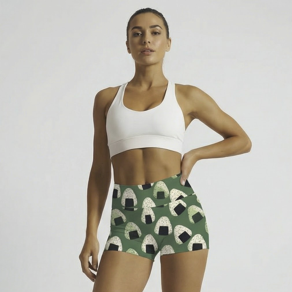 TDACTIVE Legging Gym Olahraga Motif 3inch Onigiri Hijau Green LB144