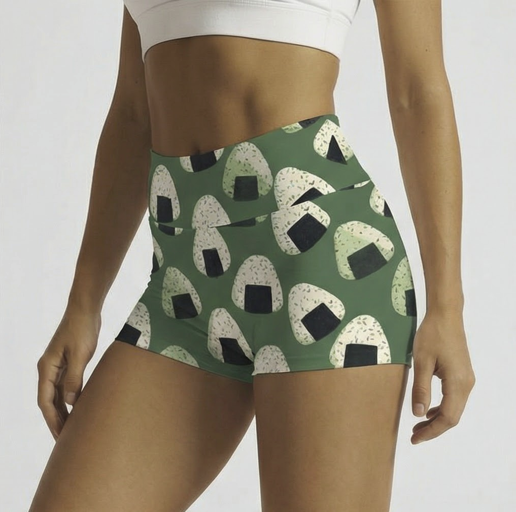 TDACTIVE Legging Gym Olahraga Motif 3inch Onigiri Hijau Green LB144