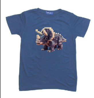 KU192 kaos anak MC triceratops country blue