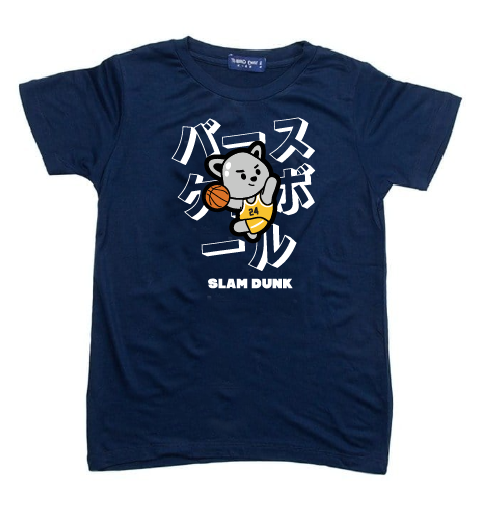 KU066 Kaos Anak Boy Girl "tido dunk" navy