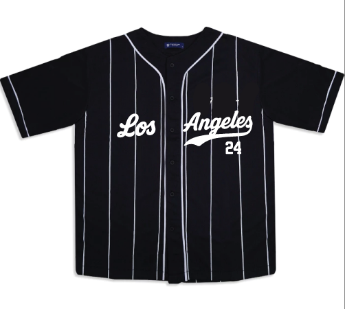 KU153 Kaos Baseball Anak "los angeles 24" hitam