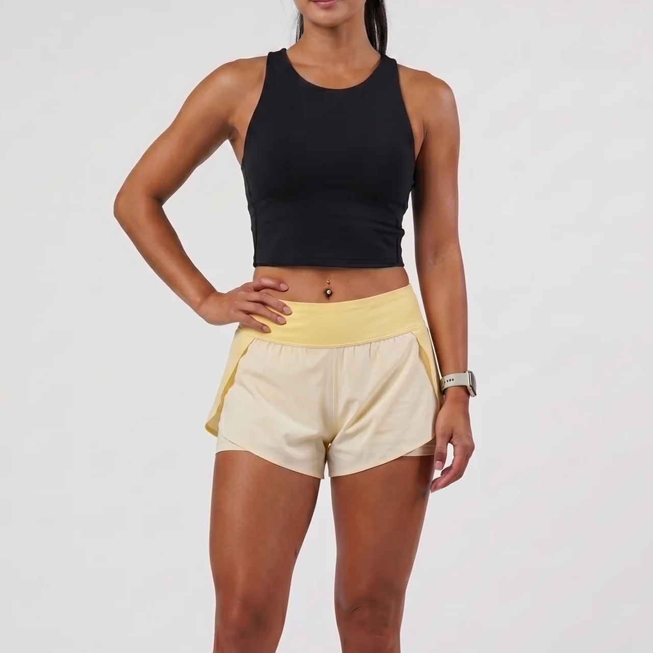 TDACTIVE Celana Lari Running Shorts 2 Color inside legging - baby chick yellow LB157
