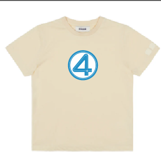 KU127 Kaos Anak Instacool number 4 krem