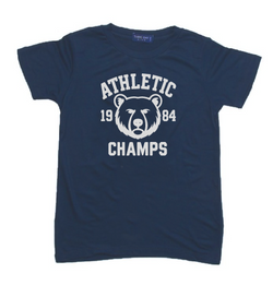 KU137 Kaos Anak Instacool "athletic bear" biru denim