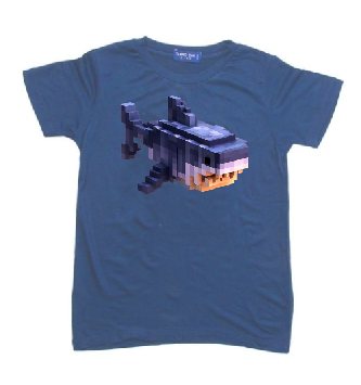 KU196 kaos anak MC shark country blue