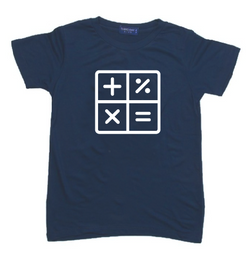 KU138 Kaos Anak Instacool "calculator" biru denim