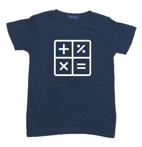 KU138 Kaos Anak Instacool "calculator" biru denim