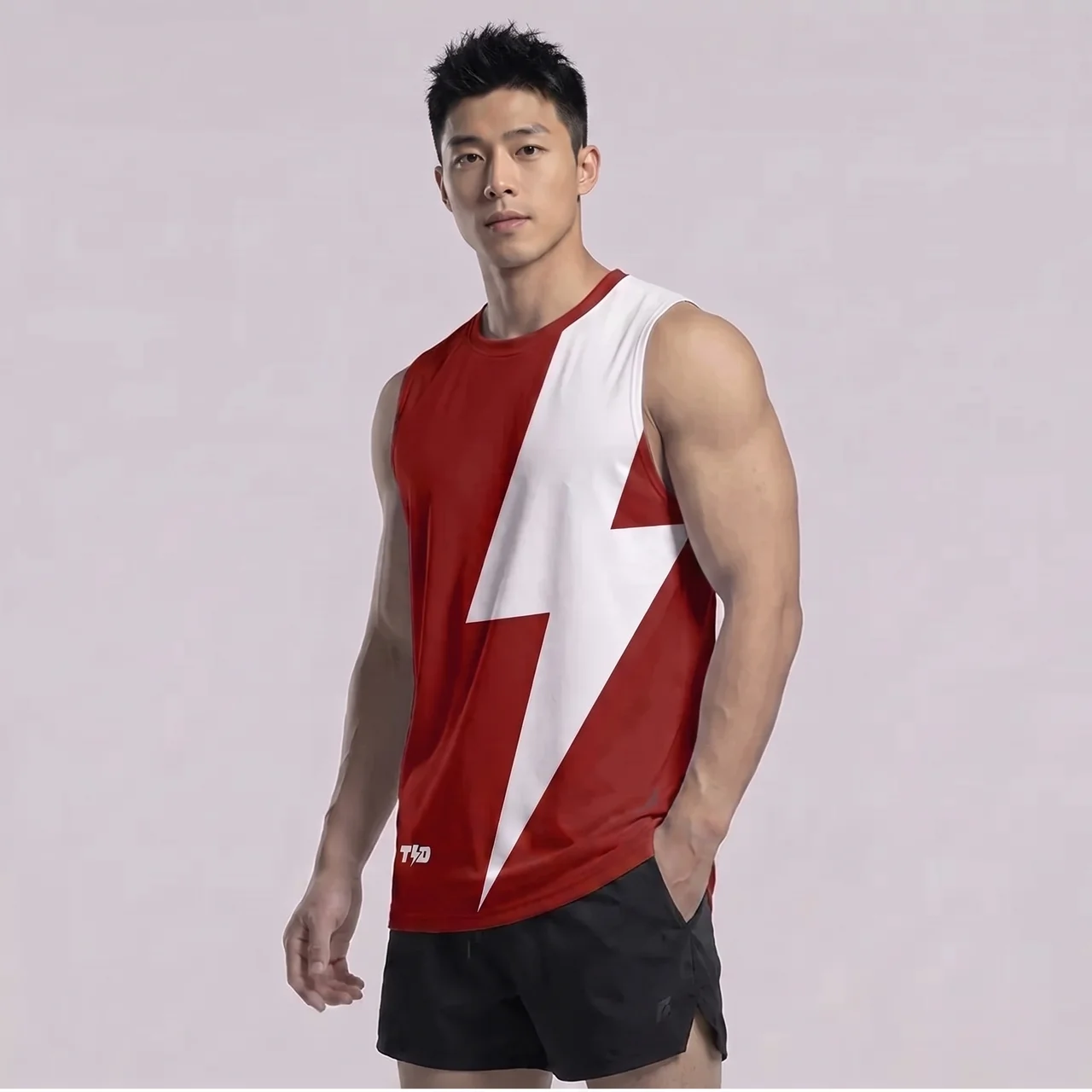 TDACTIVE Singlet Pria Kaos Kutung Lari Running Gym Poretech : Big Bolt Series Cepat Kering Ringan Olahraga MSB84