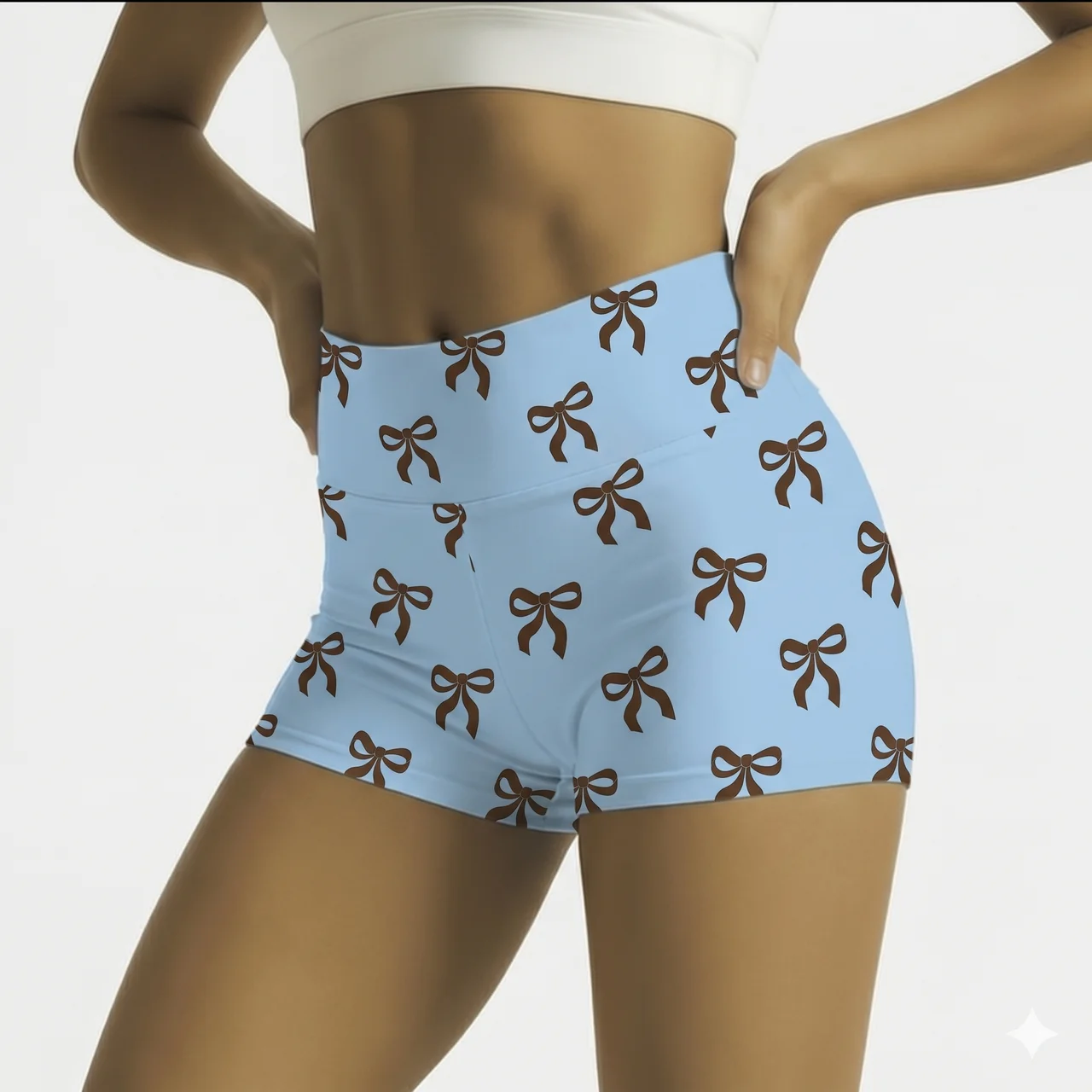 TDACTIVE Legging Motif Pattern 3 inch - Vol #1 - blue bow ribbon LB155