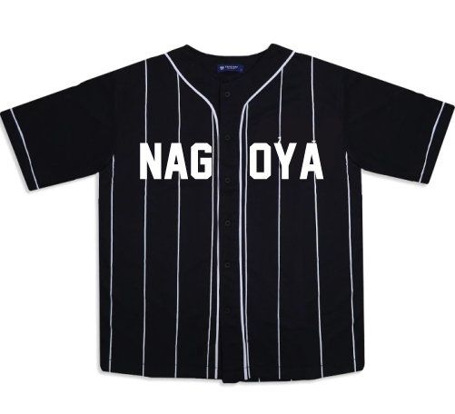 KU154 Kaos Baseball Anak "nagoya" hitam