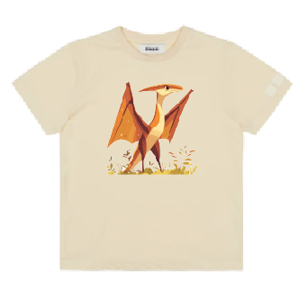 KU106 Kaos Anak "pteranodon" cream