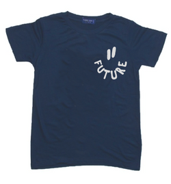 KU139 Kaos Anak Instacool "smiley future" biru navy