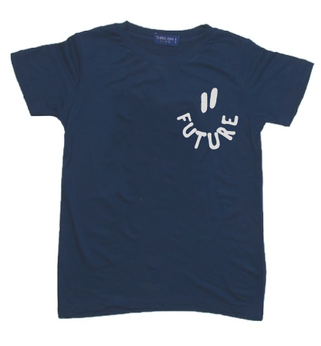 KU139 Kaos Anak Instacool "smiley future" biru navy