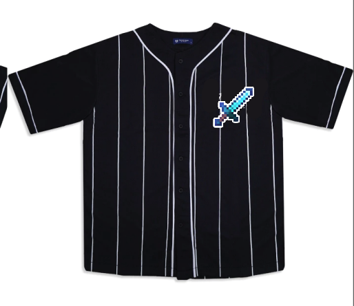 KU156 Kaos Baseball Anak "mc sword" hitam