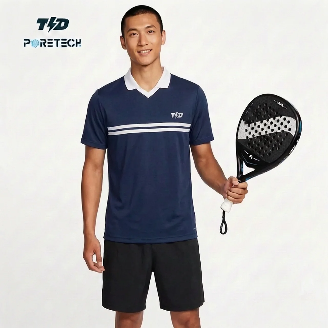 TDACTIVE Jersey Padel Pria Polo Kaos BreatheLite 