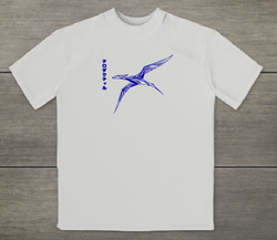 KU056 Kaos Anak Boy Girl neon pterodactyl putih