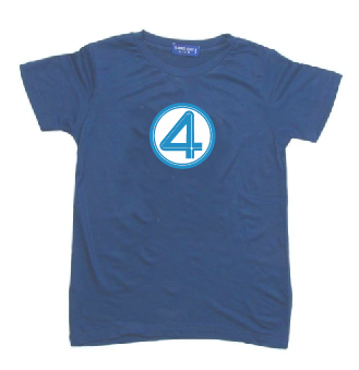KU130 Kaos Anak Instacool number 4 blue denim