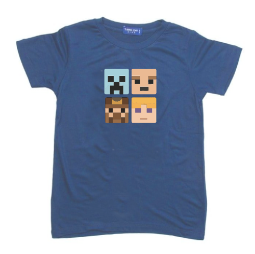KU141 Kaos Anak Instacool "mc faces" country blue