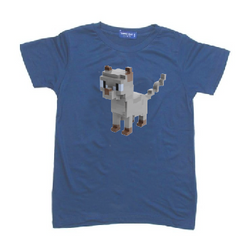 KU131 Kaos Anak "grow garden cat" instacool blue denim
