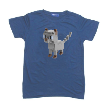 KU131 Kaos Anak "grow garden cat" instacool blue denim