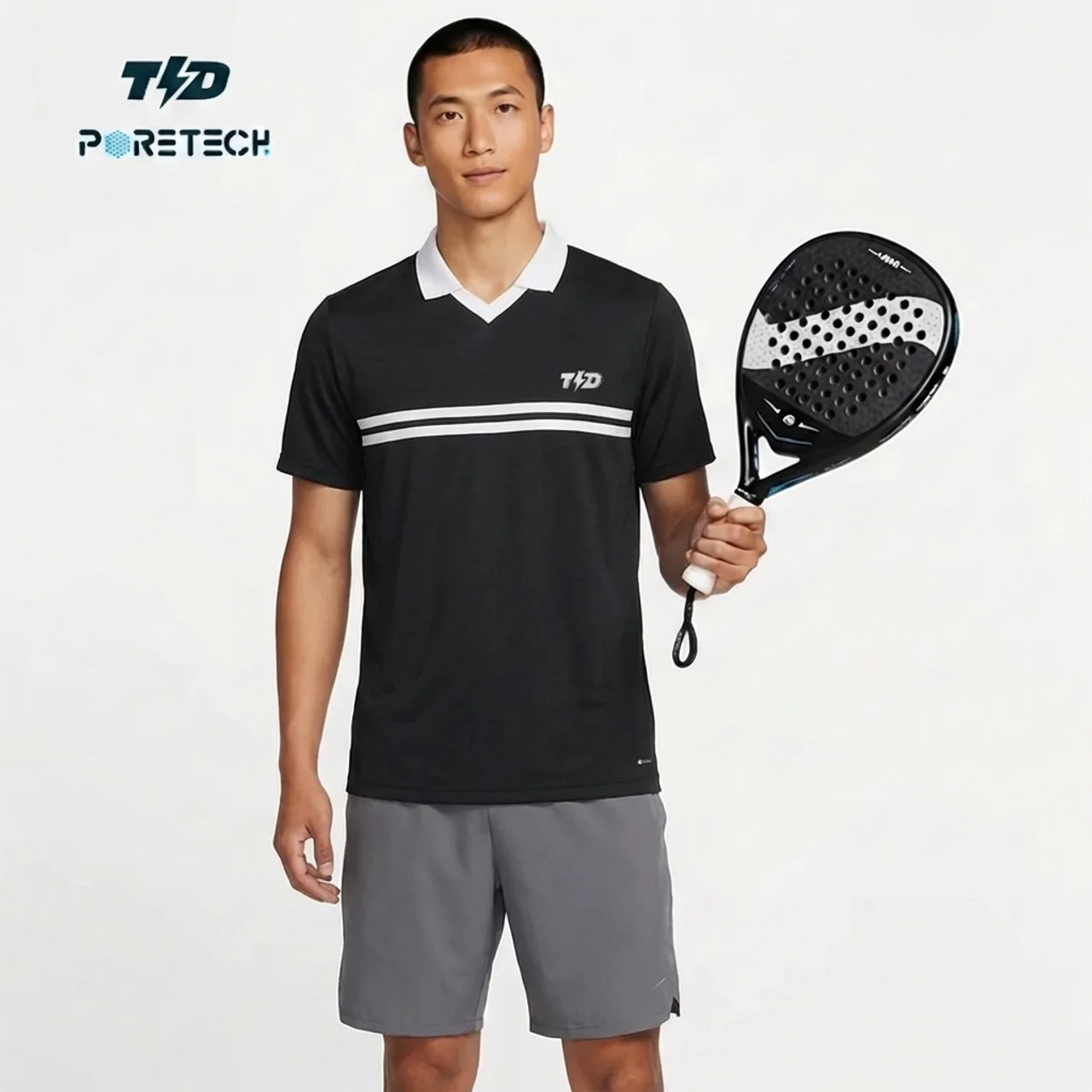 TDACTIVE Jersey Padel Pria Polo Kaos BreatheLite 