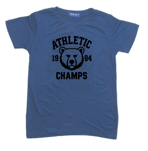 KU142 Kaos Anak Instacool "athletic bear" country blue