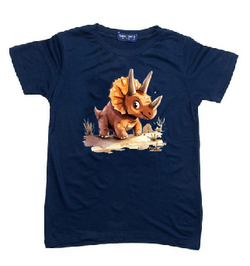 KU109 Kaos Anak "triceratops" navy