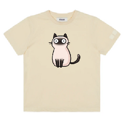 KU133 Kaos Anak Instacool "schocked cat" krem