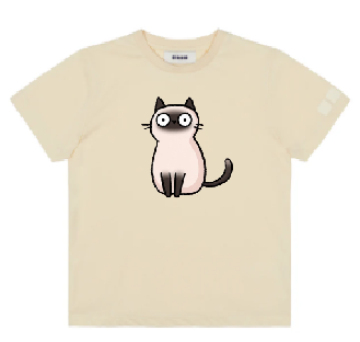 KU133 Kaos Anak Instacool "schocked cat" krem