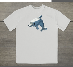 KU098 Kaos Anak "pixel dolphin" putih
