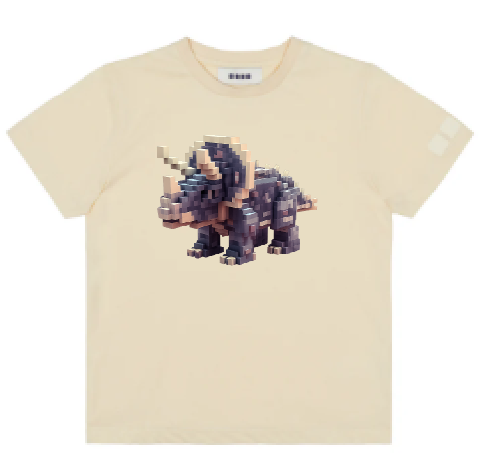 KU174 kaos anak MC triceratops cream