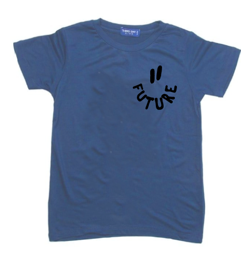 KU144 Kaos Anak Instacool "smiley future" country blue
