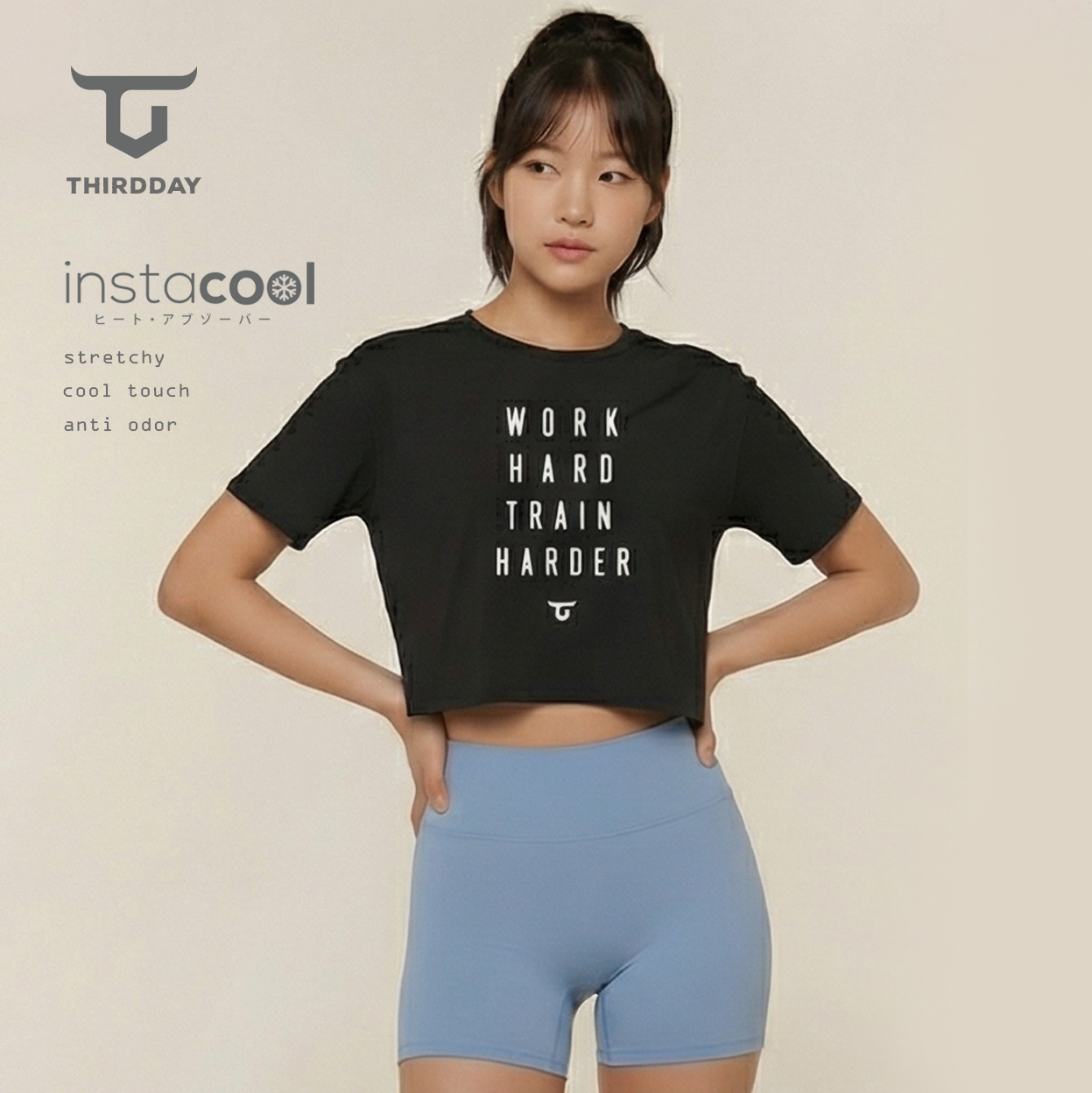 THIRDDAY Crop Top Olahraga Wanita Gym 
