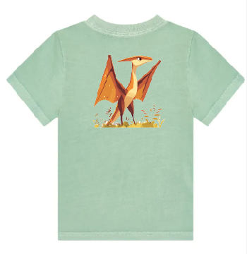 KU111 Kaos Anak "pteranodon" hijau sage