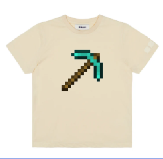 KU102 Kaos Anak "mcraft axe" cream