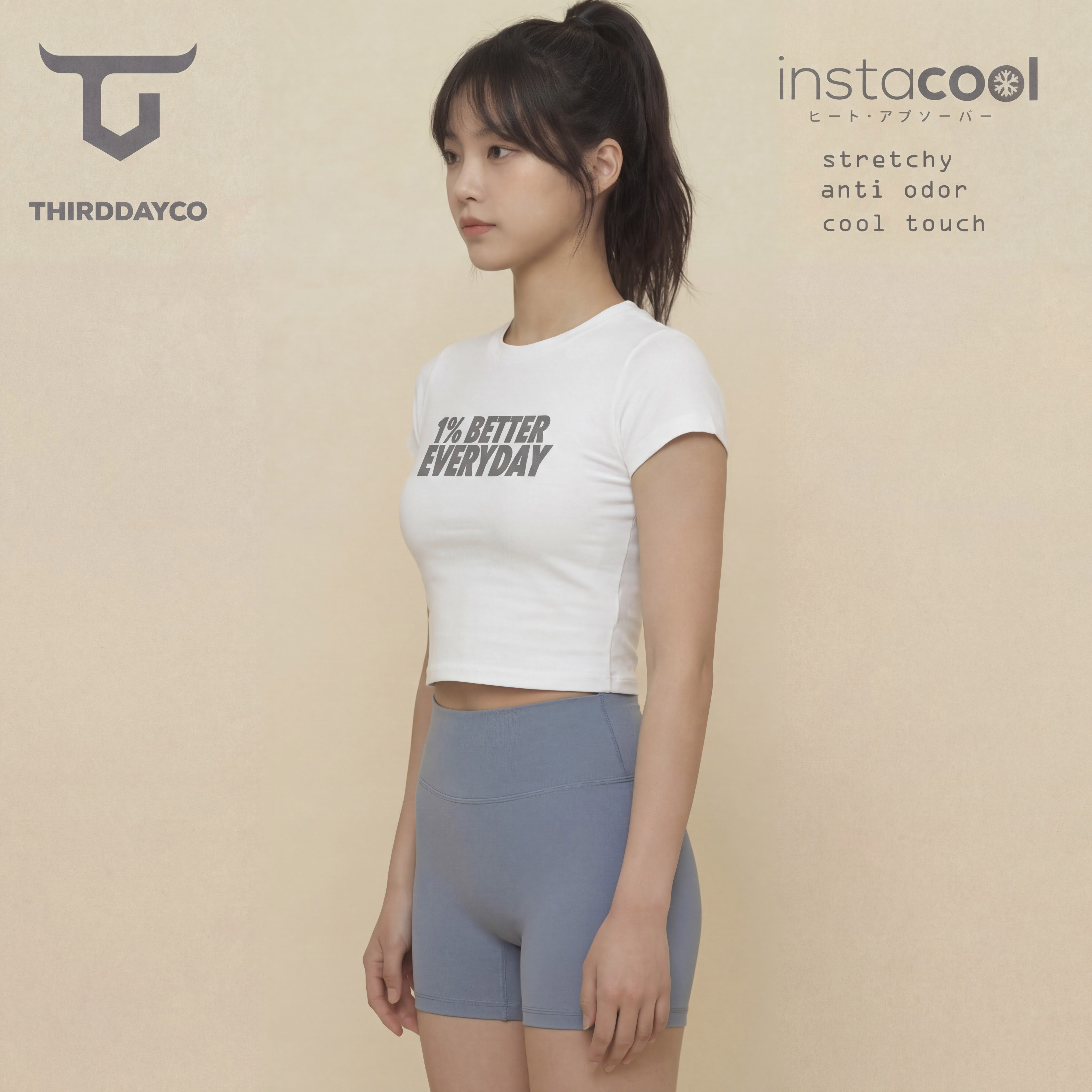 THIRDDAY Kaos Gym Wanita Crop Top RCP instacool 