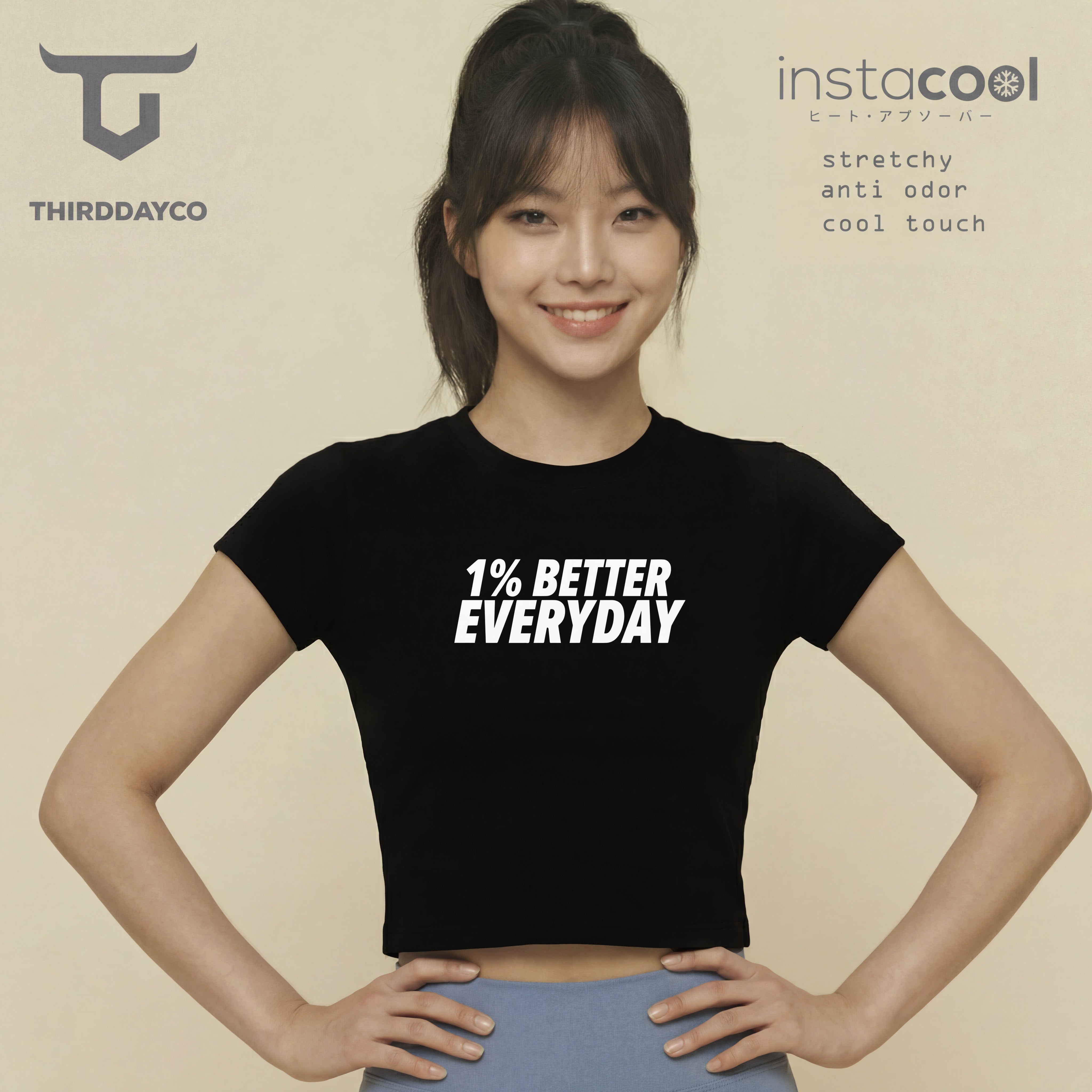THIRDDAY Kaos Gym Wanita Crop Top RCP instacool 