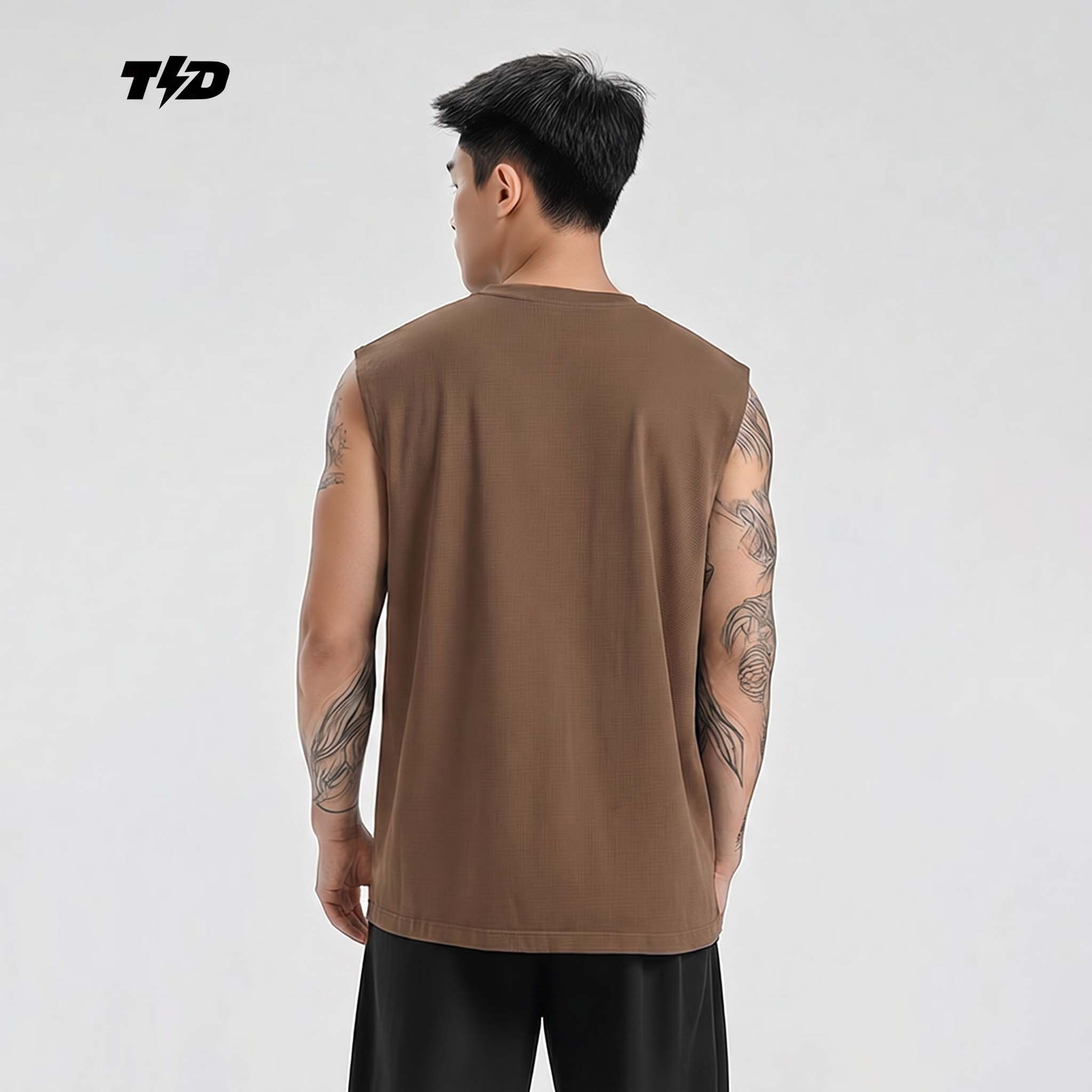 TDACTIVE Kaos Lari Kalcer Kutung Cloud Cotton 24s polos coklat MSB67