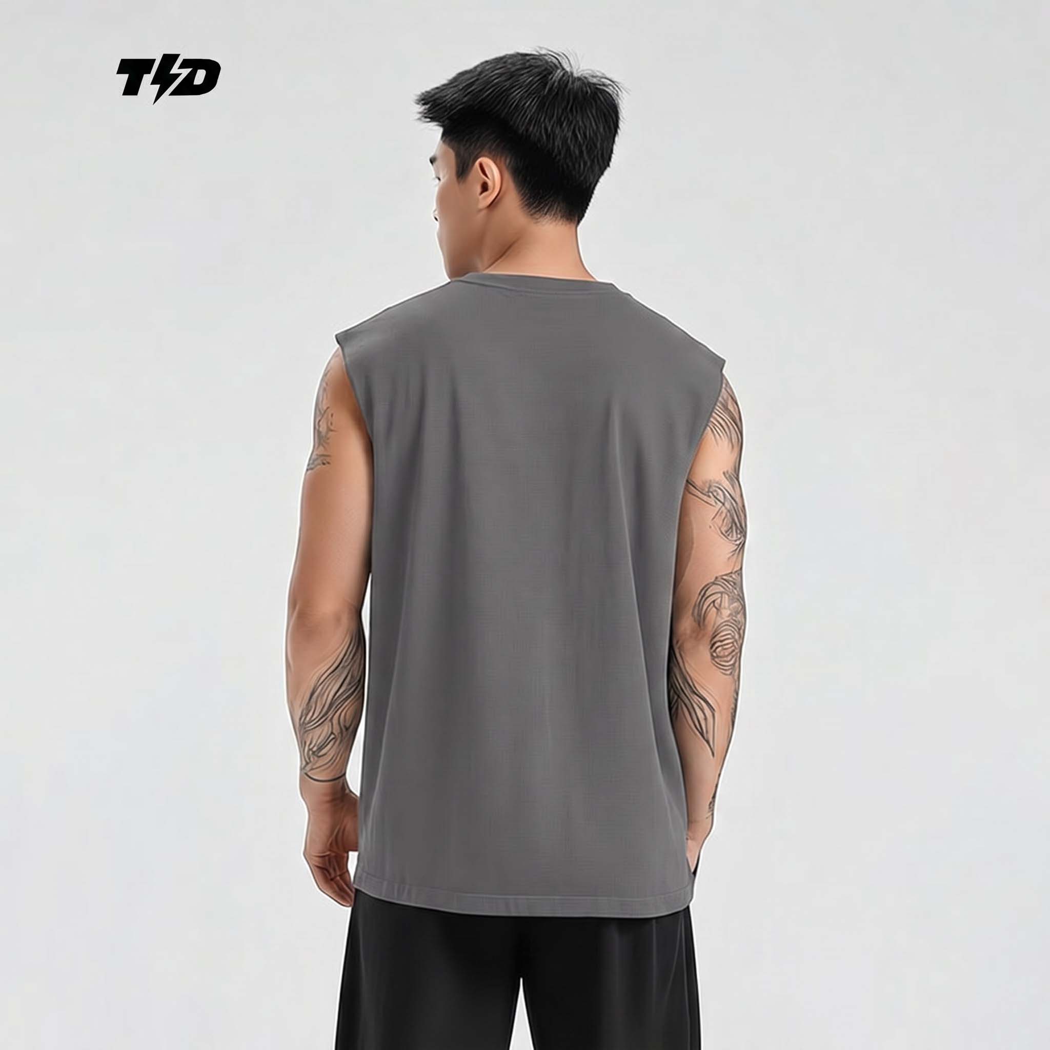 TDACTIVE Kaos Lari Kalcer Kutung Cloud Cotton 24s polos abu MSB68