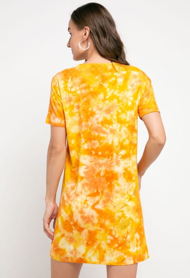 Third Day LTD28 Md Lds dress t-shirt loose tie dye yellow orange
