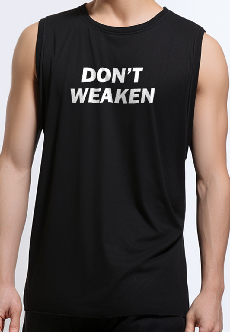 MSA11 baju kutung gym tank top sleeveless tees "don't weaken" black